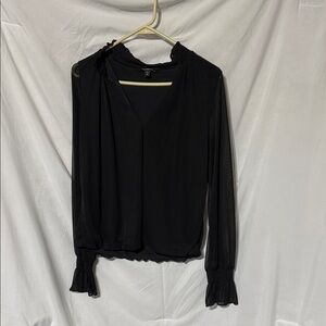 Express Black Blouse with Ruffle Sleeves